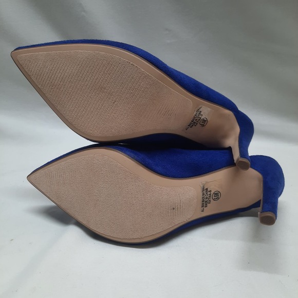 NWOB Diva Katina Stiletto Heel Royal Blue Faux Suede Slip on Mule 6.5 - Picture 7 of 7